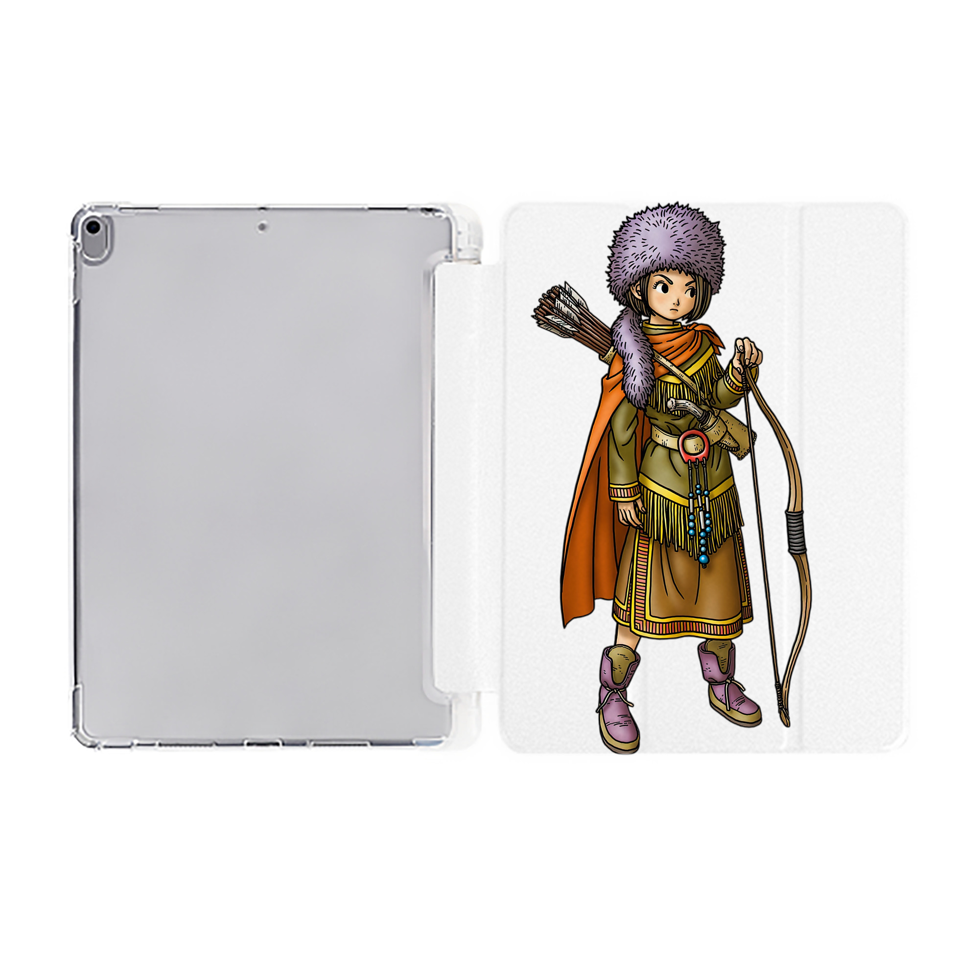 （画像用） ドラゴンクエスト Doragon Kuesuto Dragon Quest IPad ケース ペン収納付き 三つ折りスタンド PUレザー×シリコン 対応機種9.5/10.5/10.9インチ